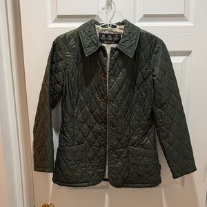 Barbour Dark Green Diamond Quilted Puffer Jacket